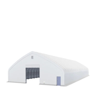 TMG-DT70120-PRO TMG Heavy Series™ 70' x 120' Dual Truss Storage Shelter with Heavy Duty 32 oz PVC Cover & Drive Through