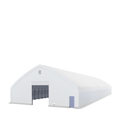 TMG-DT70150-PRO TMG Heavy Series™ 70' x 150' Dual Truss Storage Shelter with Heavy Duty 32 oz PVC Cover & Drive Through