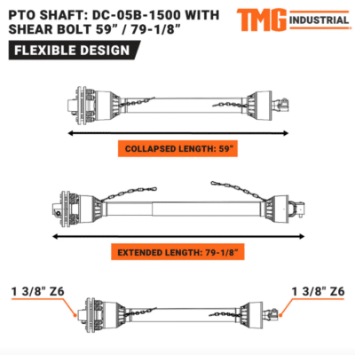 TMG-DC-05B-1500 TMG-DC-05B-1500 PTO Shaft for TMG-TST48/70