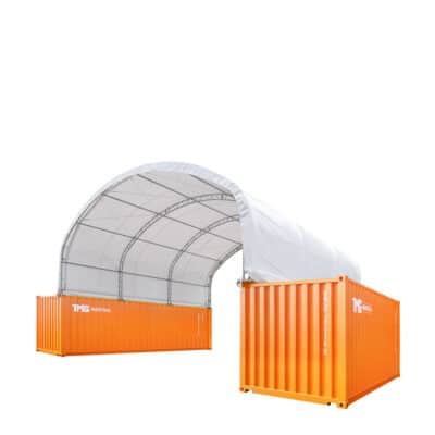 TMG-DT3022C 30' x 20' Dual Truss Container Shelter with Heavy Duty 17 oz PVC Cover, TMG-DT3022C