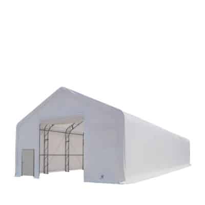 TMG-DT3082-BA 30' x 80' Dual Truss Storage Shelter with Heavy Duty 17 oz PVC Cover & Drive Through Doors, TMG-DT3082