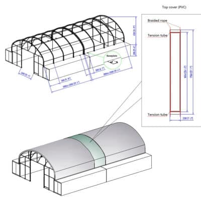TMG-DT40CNT Connection Kit for Connecting Two TMG 40’ Wide Container Shelters, TMG-DT40CNT