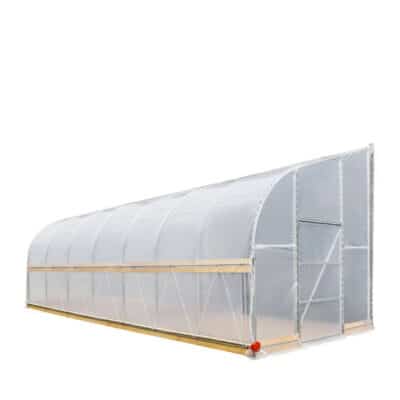 TMG-GHL1030-V2 10' x 30' Lean-To Greenhouse Grow Tent w/6 Mil Clear EVA Plastic Film, Cold Frame, Hand Crank Roll-Up Sid