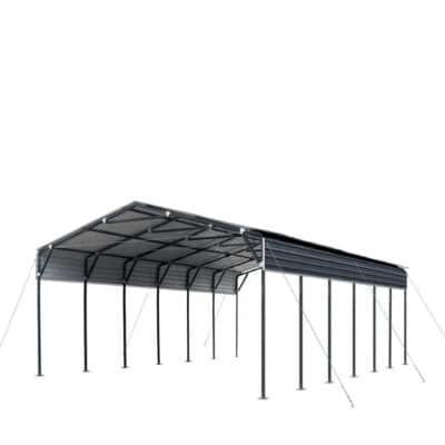 20' x 30' Metal Shed Carport, 10' Open Sidewalls, 600 Sq-Ft, 27 GA Corrugated Panels, TMG-MSC2030