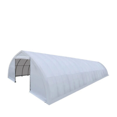 TMG-ST3080V 30' x 80' Peak Ceiling Storage Shelter with Heavy Duty 17 oz PVC Cover & Drive Through Doors, TMG-ST3080V