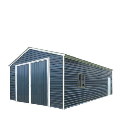 TMG-MS2030D 20' x 30' Metal Garage Shed, 11'10" Large Front Door, Side Entry, Window, 13' Peak Height TMG-MS2030D